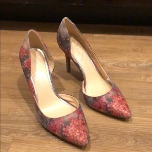 Floral print 3 inch heel